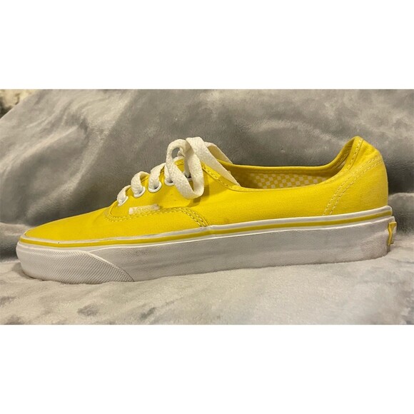 Vans Authentic Low Top Sneakers Maize Yellow True White Lace Up Size 8.5 - Picture 3 of 4